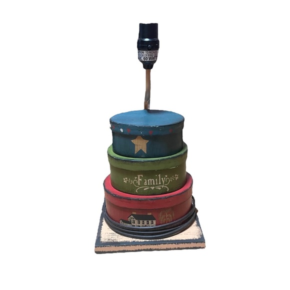 Nantucket primitive stacking boxes lamp - Picture 3 of 5